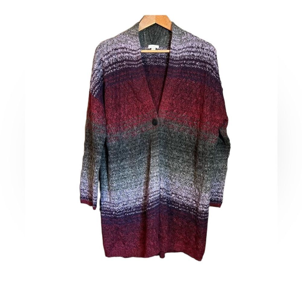 J.Jill petites colourful single button cardigan